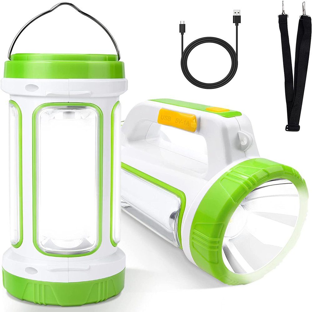 GelldG LED Taschenlampe LED Campinglampe, LED Solar Camping Lampe mit USB-Ladegerät grün