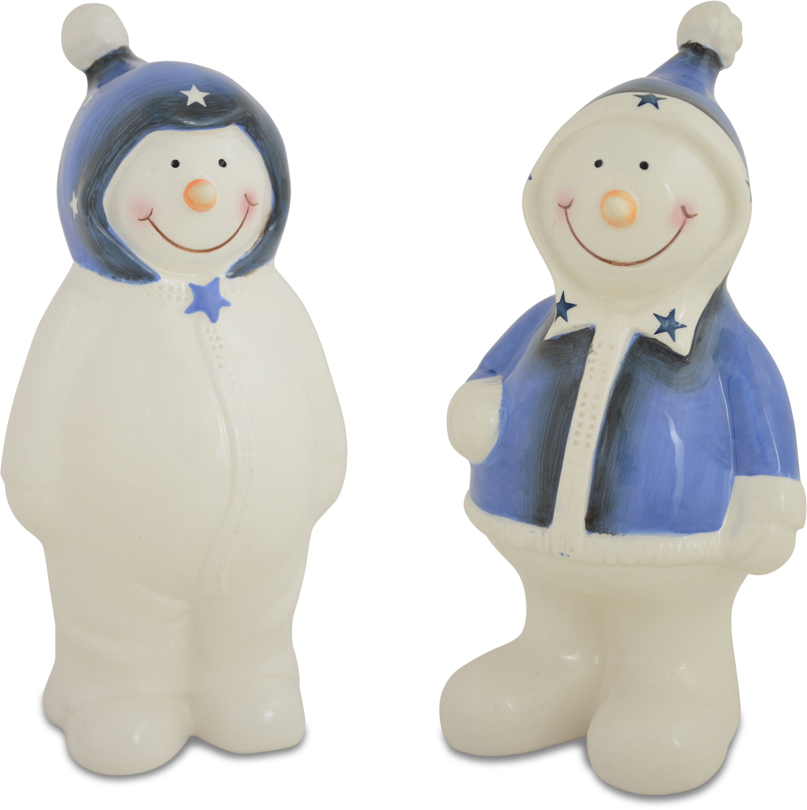 RIFFELMACHER & WEINBERGER Schneemann Weihnachtsdeko (Set, 2 St., zwei unterschiedliche Motive), Höhe ca. 18 cm