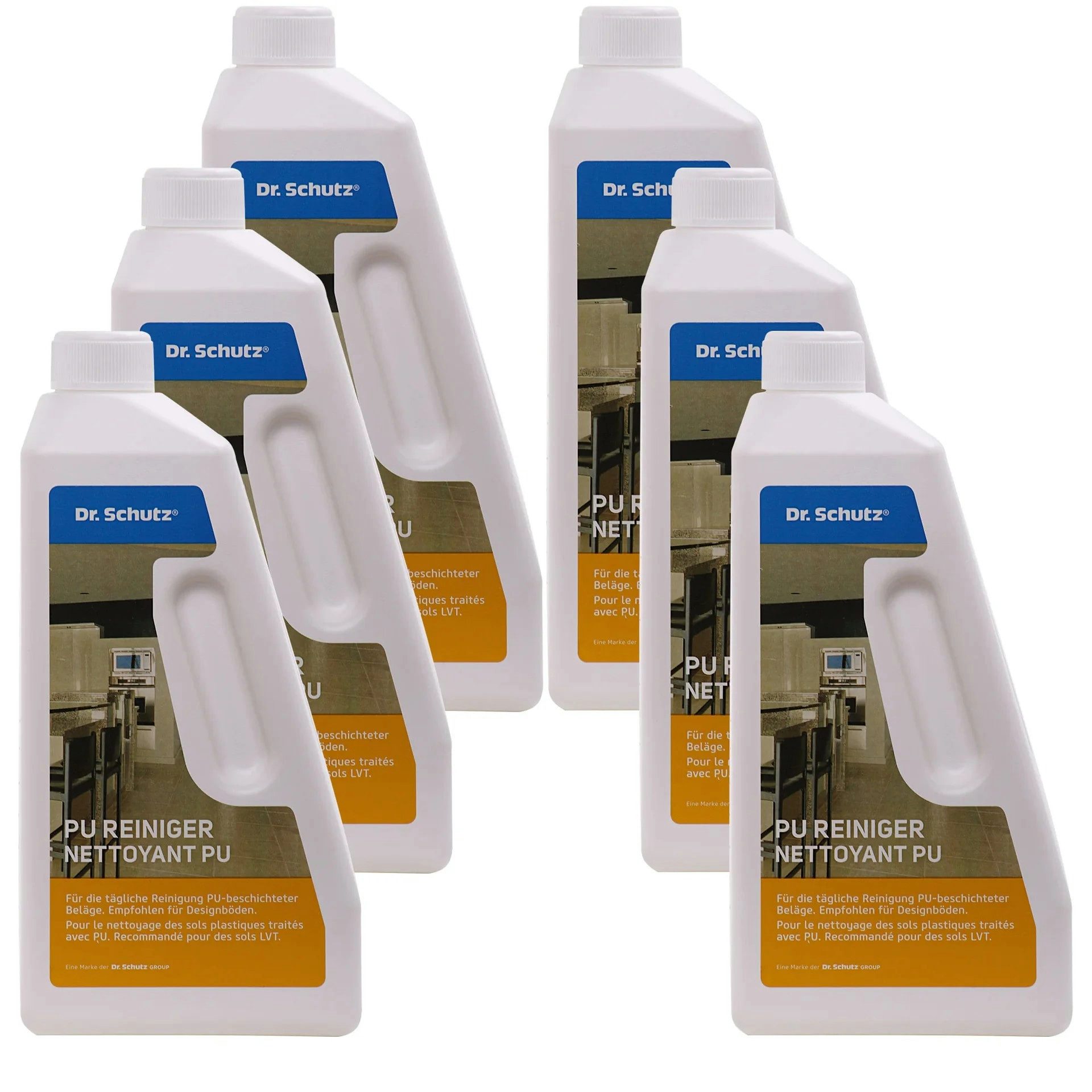 DR. SCHUTZ PU Reiniger 6 x 750 ml Fussbodenreiniger (6er-Set Streifenfreie Reinigung)