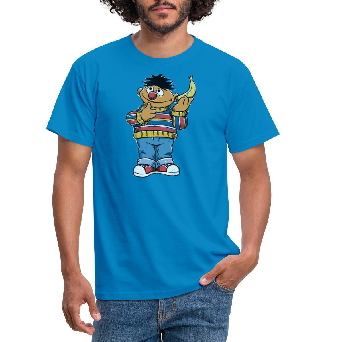 Spreadshirt T-Shirt Sesamstraße Ernie Mit Banane günstig online kaufen