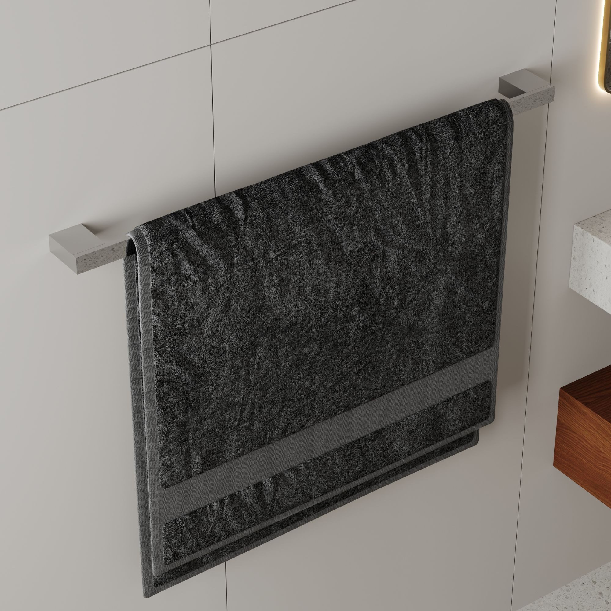 kalb Handtuchhalter Stabiler Badetuchhalter Lenn 80cm Wand Handtuchhalter Alu Massiv