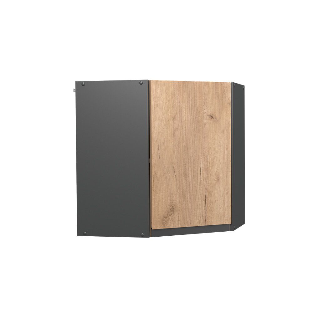 Vicco Eckhängeschrank Hängeschrank J-Shape 57 cm Anthrazit/Goldkraft