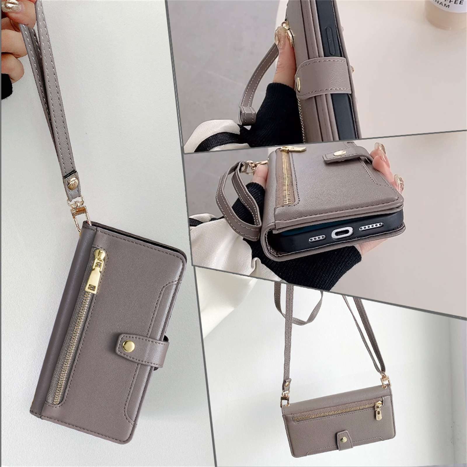 betterfon Handykette für Samsung Galaxy Leder Umhänge Hülle mit Kartenfächer, Hände frei – mit Silikonhülle & Schnur für flexiblen Alltag – Bild 5 von 5
