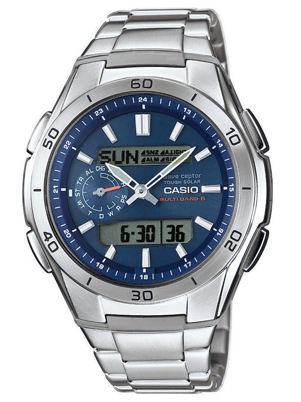 CASIO Quarzuhr CASIO WVA-M650D-2AER Funk-Solar Herrenuhr 44mm 10ATM CASIO WVA-M650D-2AER Funk-Solar Herrenuhr 44mm 10ATM