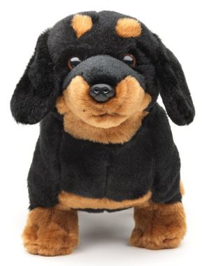 Uni-Toys Kuscheltier Dackel, stehend - mit / ohne Leine - 28 cm - Plüsch-Hund - Plüschtier, zu 100 % recyceltes Füllmaterial