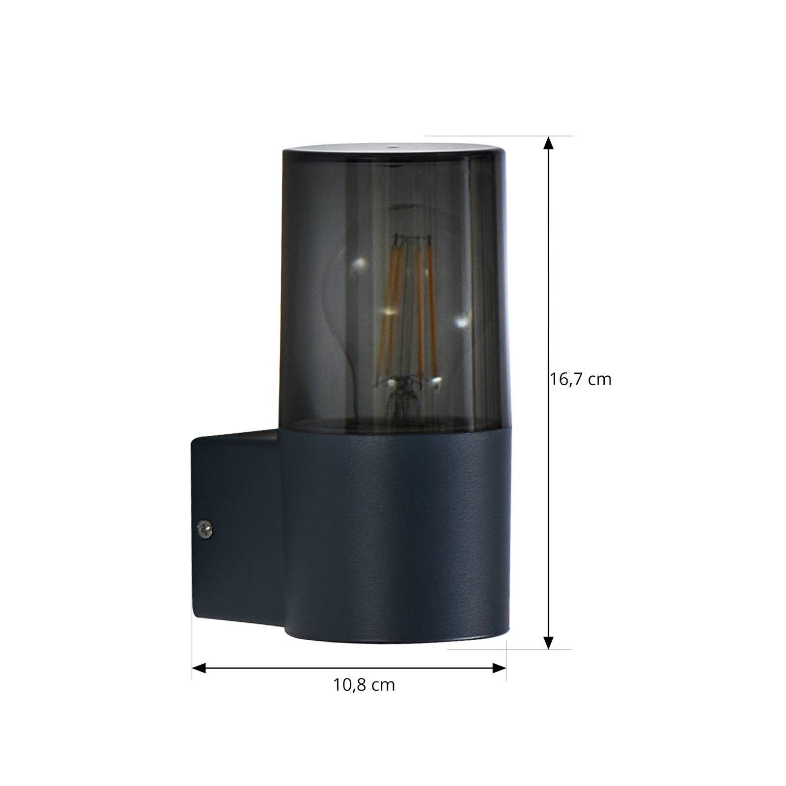 Lindby Außen-Wandleuchte Heulo, Metall, Schwarz IP44, 1 x 15 W LED