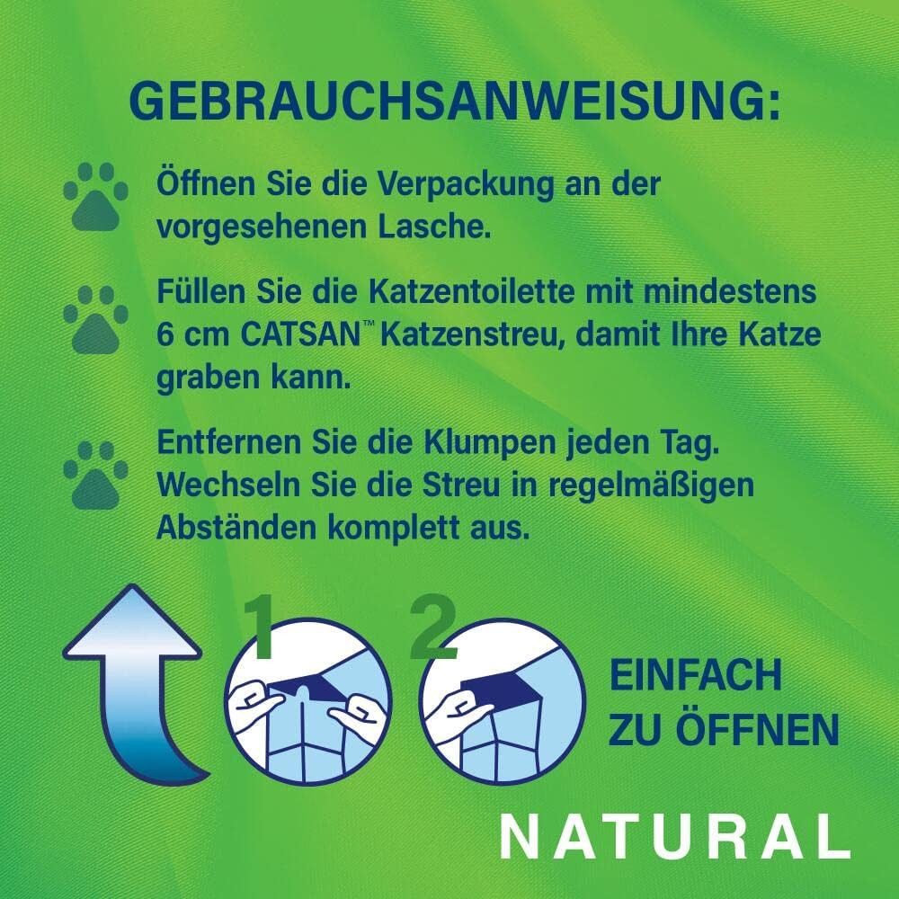 CATSAN Katzenstreu NATURAL Klumpstreu 8l, sauber, hygienisch & 100% biologisch abbaubar
