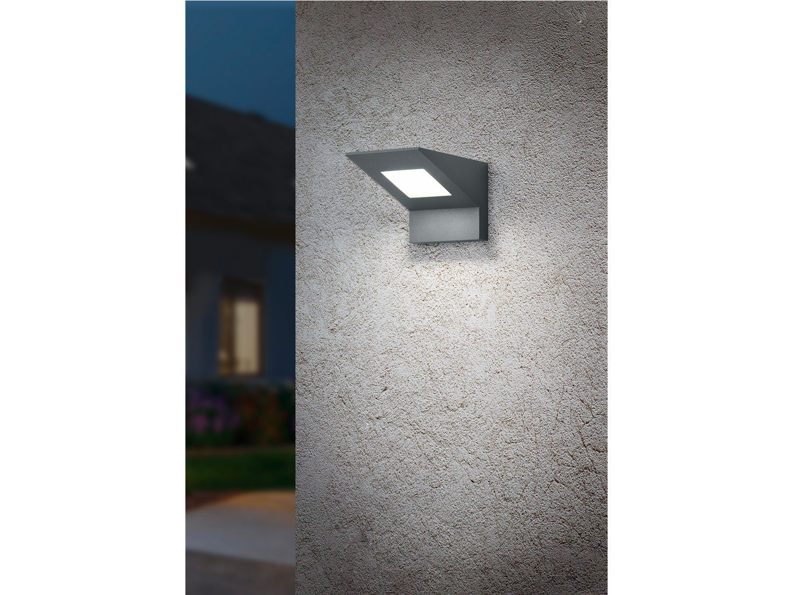 Warmweiß, 10cm Höhe für 54, LED Außen-Wandleuchte, 2er-Set Fassadenbeleuchtung fest LED IP integriert, meineWunschleuchte Anthrazit, Hauswand,