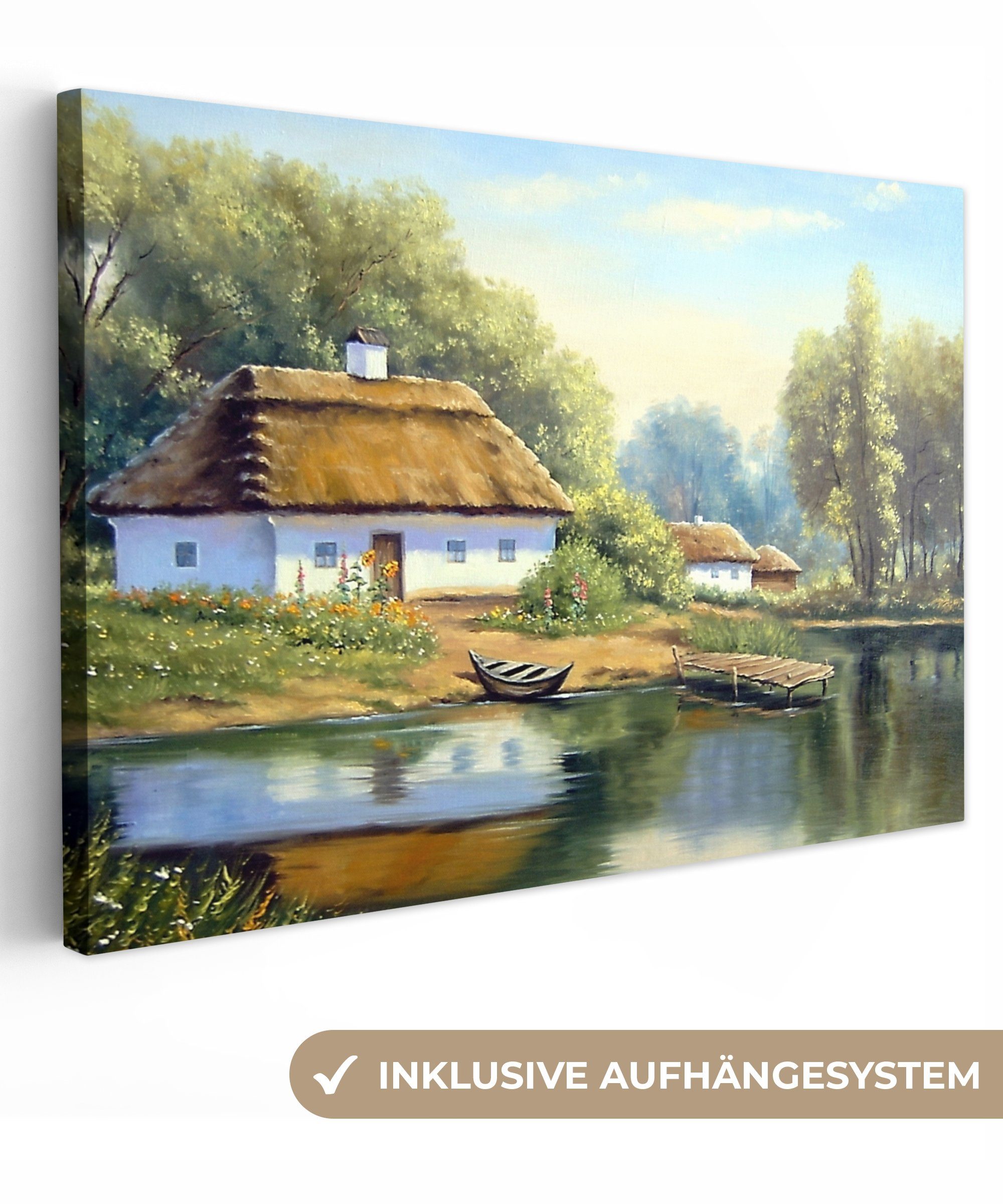 OneMillionCanvasses® Leinwandbild Malerei - Haus - günstig online kaufen