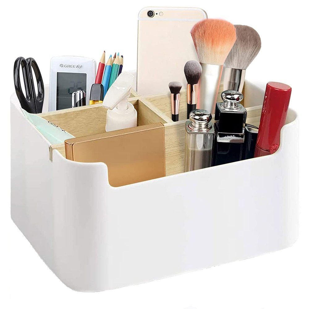 zggzerg Organizer 5 Fächer Bambus Tisch Organizer Desktop Mehrzweck