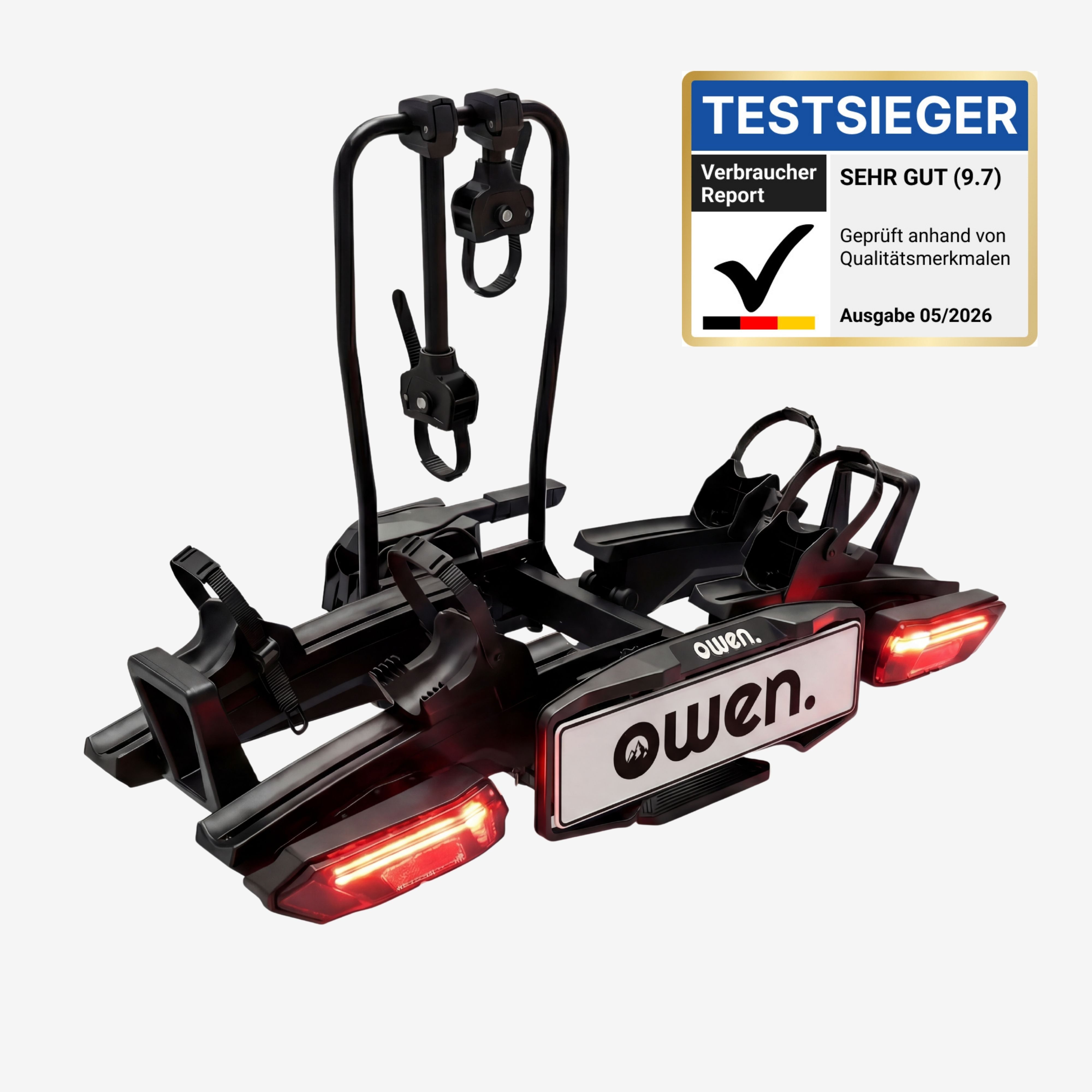 OWEN Kupplungsfahrradträger OWEN® E-Bike Fahrradträger, für max. 2 Räder, abschließbar