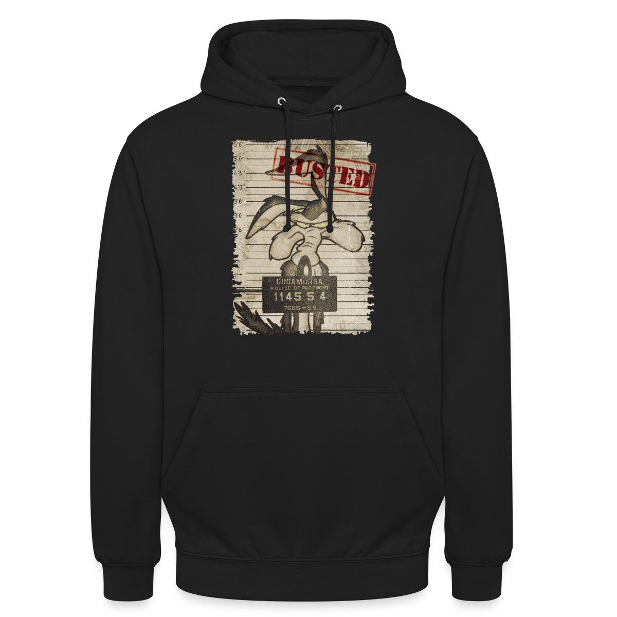 Spreadshirt Hoodie Looney Tunes Wile E. Coyote Busted Unisex Hoodie (1-tlg) Unisex-Schnitt: Sitzt bei Männern körpernah, bei Frauen weit