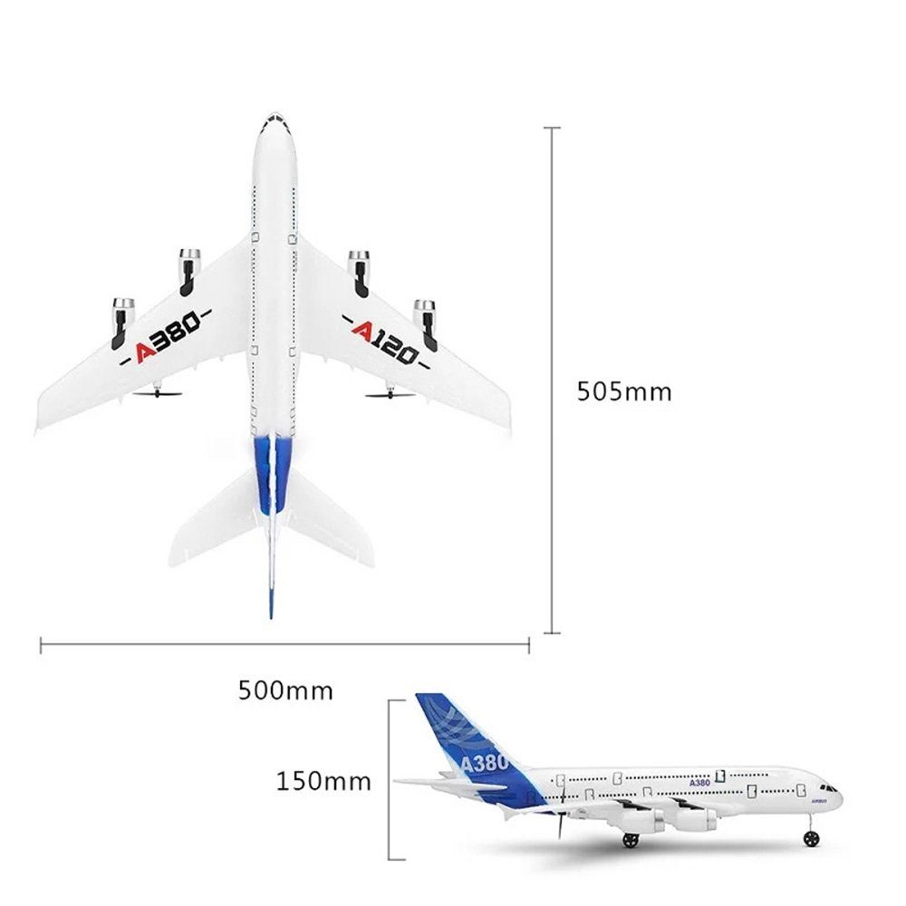 Efaso RC Flugzeug A-120 - Ferngesteuertes Passagierflugzeug Mit Gyro-Stabilisierung, 2,4GHz, 3-Kanal, Komplett Flugfertig