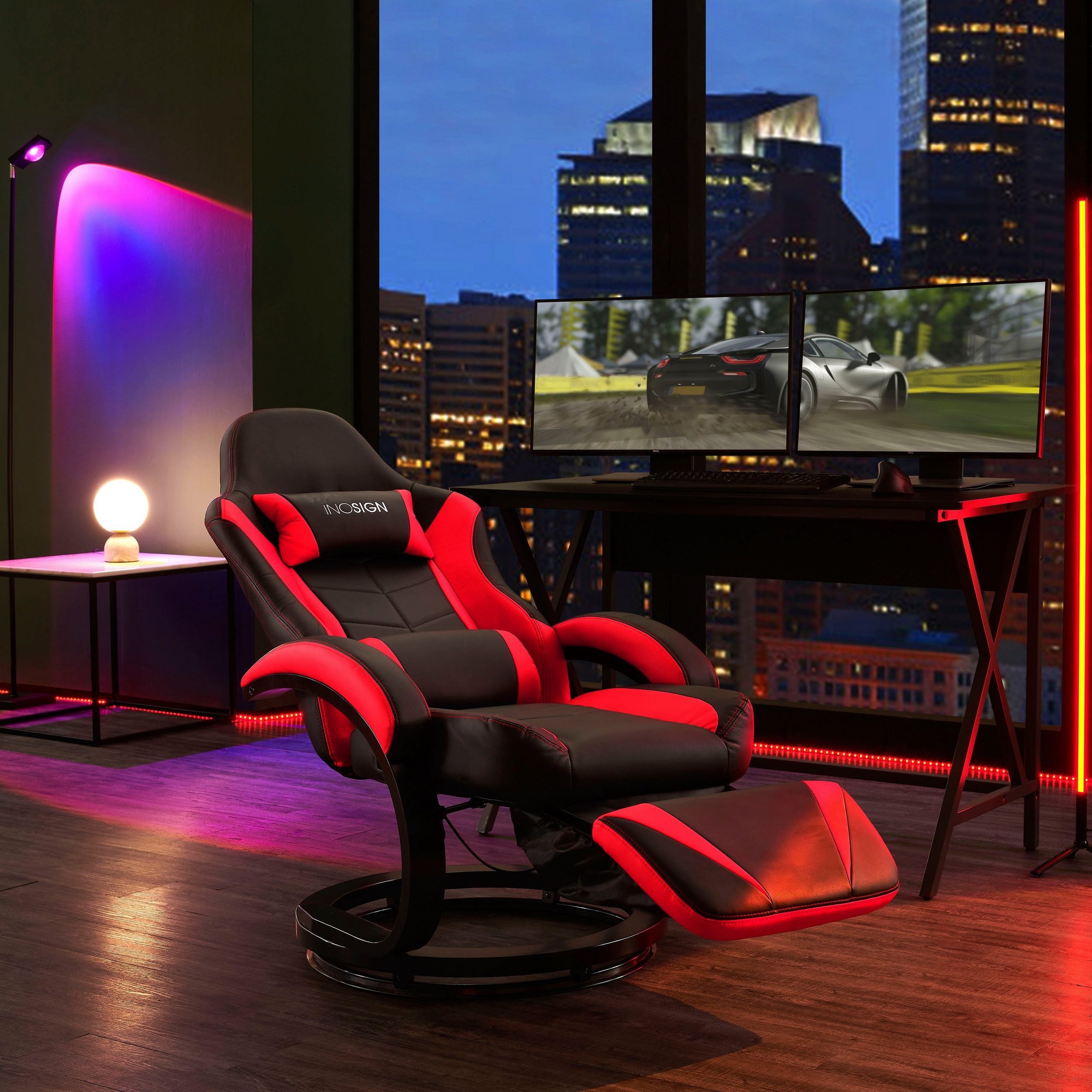 loft24 Gaming-Stuhl Sitzhöhe Drehfuß cm 45,5 mit Andreas, und Relaxfunktion, Relaxsessel