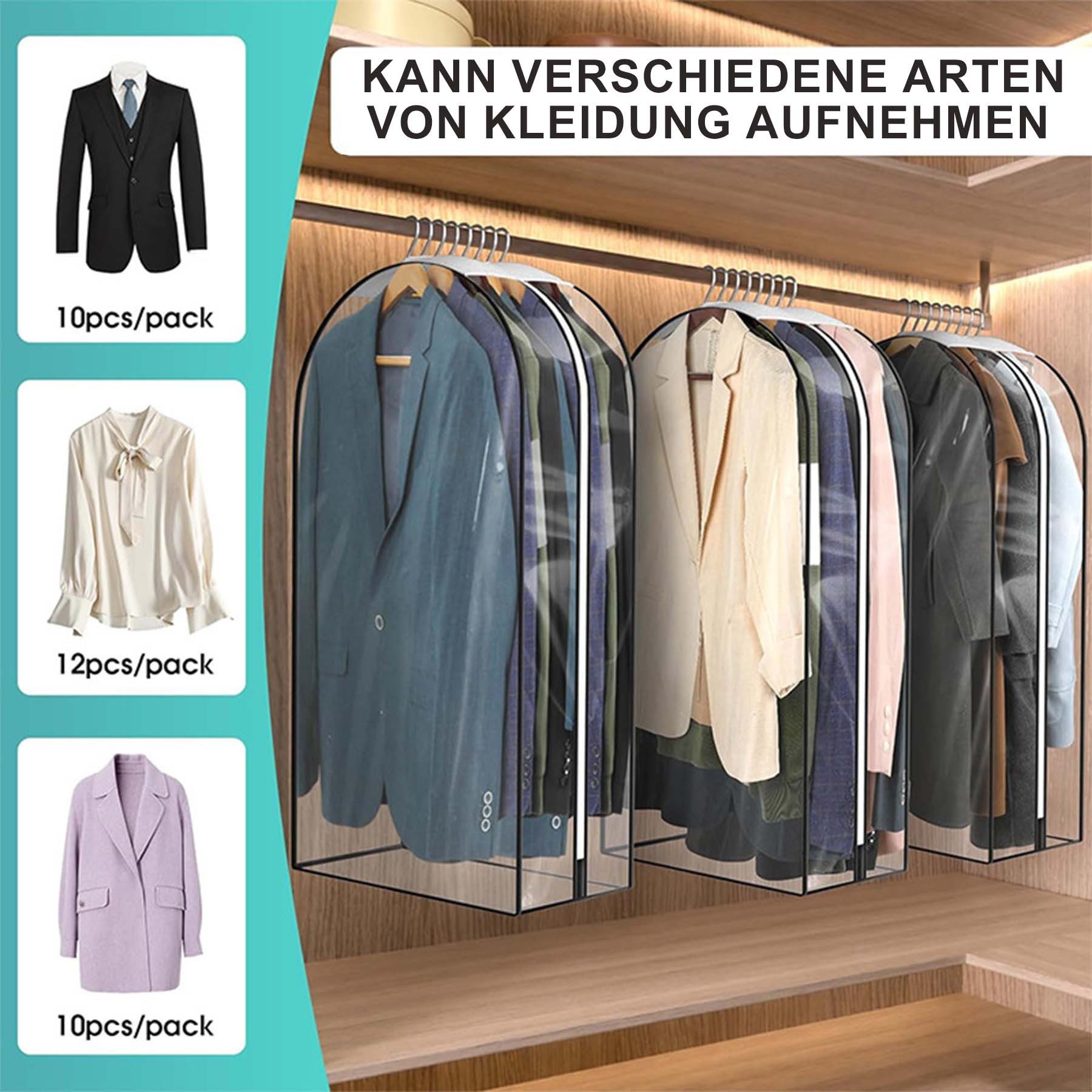Mutig Kleidersack 3 Stück Kleidersack Kleidersäcke 60*100cm mit Reißverschluss (Durchsichtige Kleiderhülle,Staubschutz Kleiderschutz, 3 St., Mantel Kleider Aben – Bild 5 von 5
