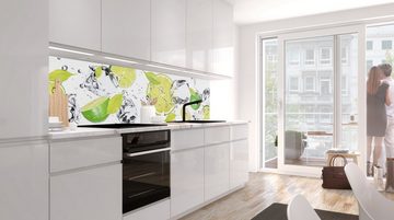 Stickerprofis Küchenrückwand LIMETTEN UND EIS, (Premium), 1,5mm, selbstklebend, hält auf besonders vielen Öberflächen