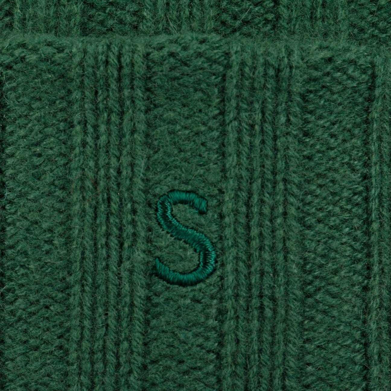 grün Strickmütze Rippmütze mit (1-St) Stetson Umschlag