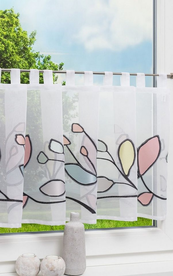 Scheibengardine Blütenfreude, LYSEL®, (1 St), transparent, HxB 50x140cm