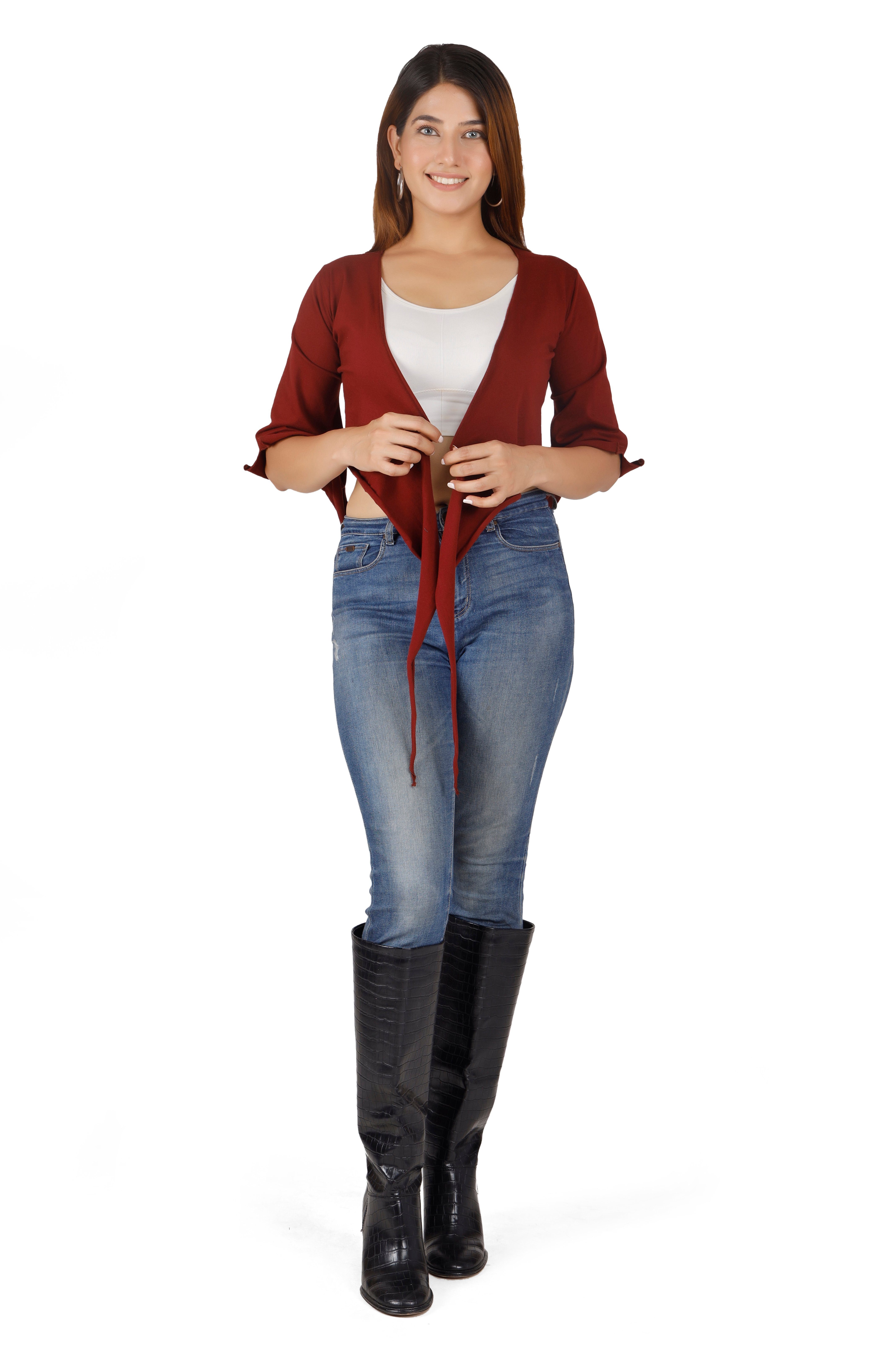 Guru-Shop T-Shirt Elfen Top, Top Goa-chic, Wickeltop - weinrot Festival, Ethno Style, alternative Bekleidung – Bild 5 von 5