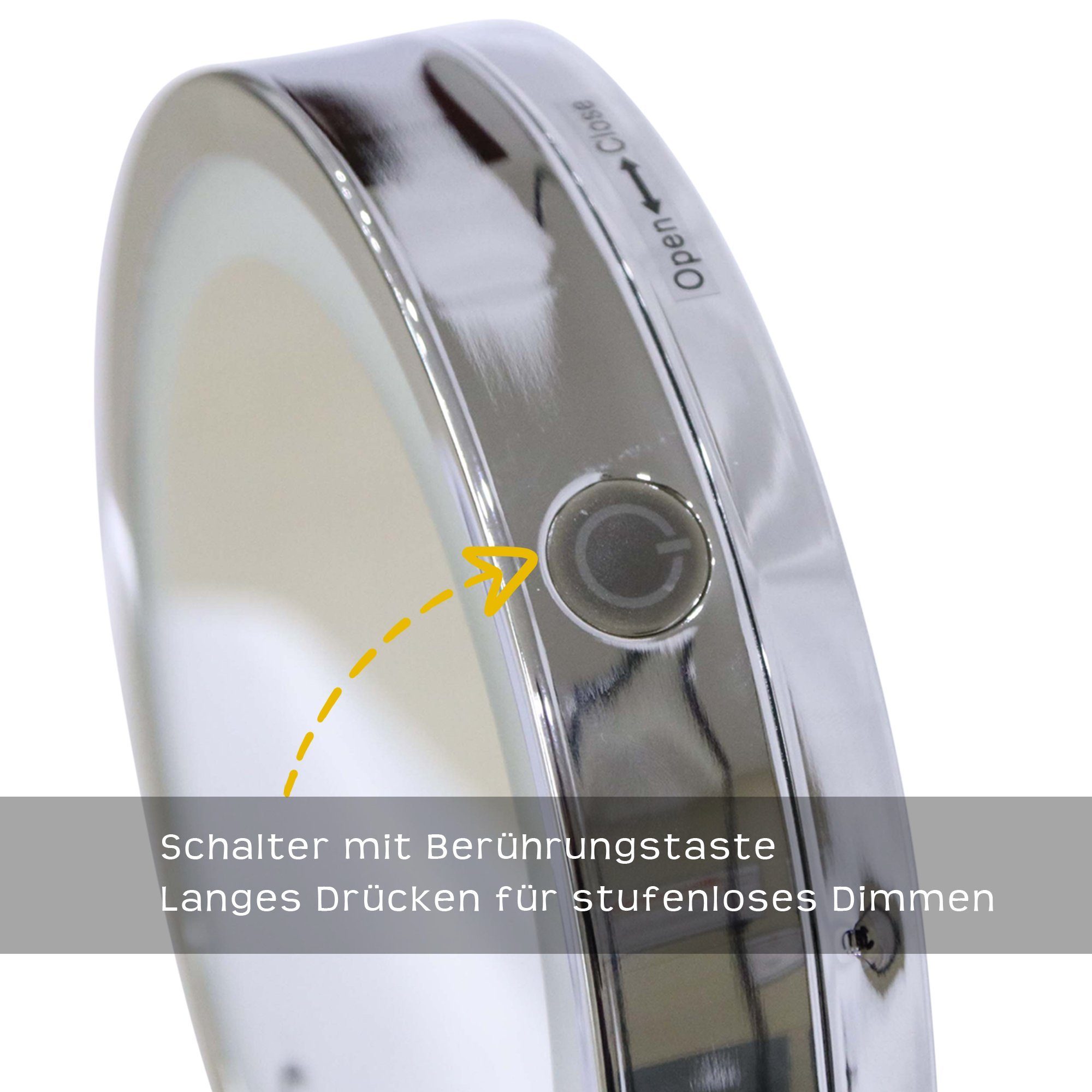 Melko Kosmetikspiegel Kosmetikspiegel Schminkspiegel Badspiegel aus Edelstahl (1-St., Stück), 10-fache Vergrößerung
