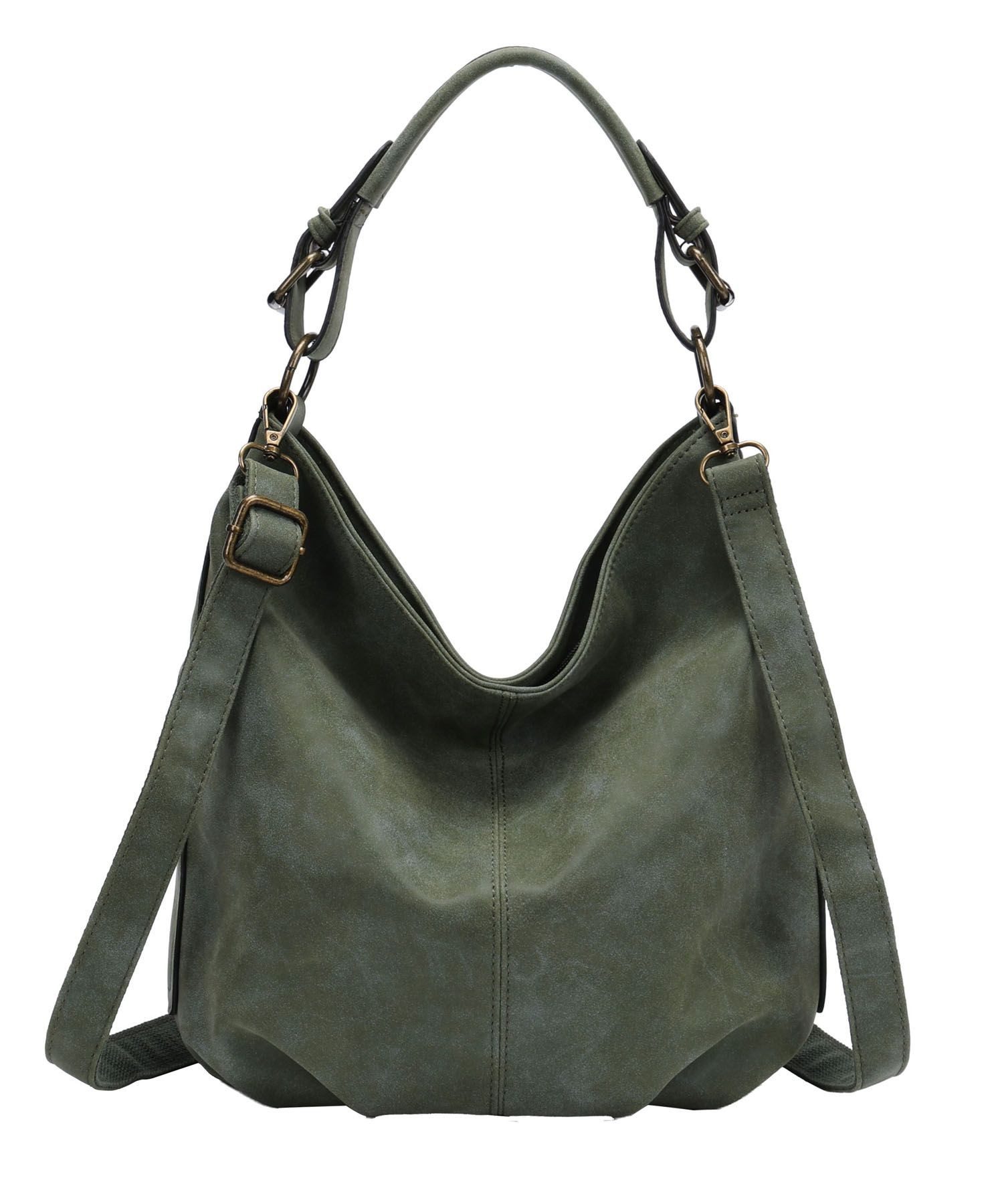 ITALYSHOP24 Schultertasche DAMEN SHOPPER Hobo Bag Umhängetasche Handtasche City Bag Cross-Over (Spar-Set: Henkel Tasche mit Schultergurt, Workbag Leder Optik, 2-tlg., mit Henkel und Schultergurt), Damentasche Freizeit Abend Leder Optik Henkeltasche Reise Crossbody