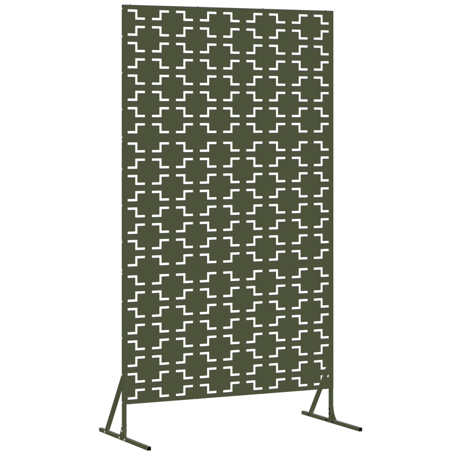 vidaXL Gartenzaun Metallzaunpanel Olivgrün Groß Gemustert günstig online kaufen
