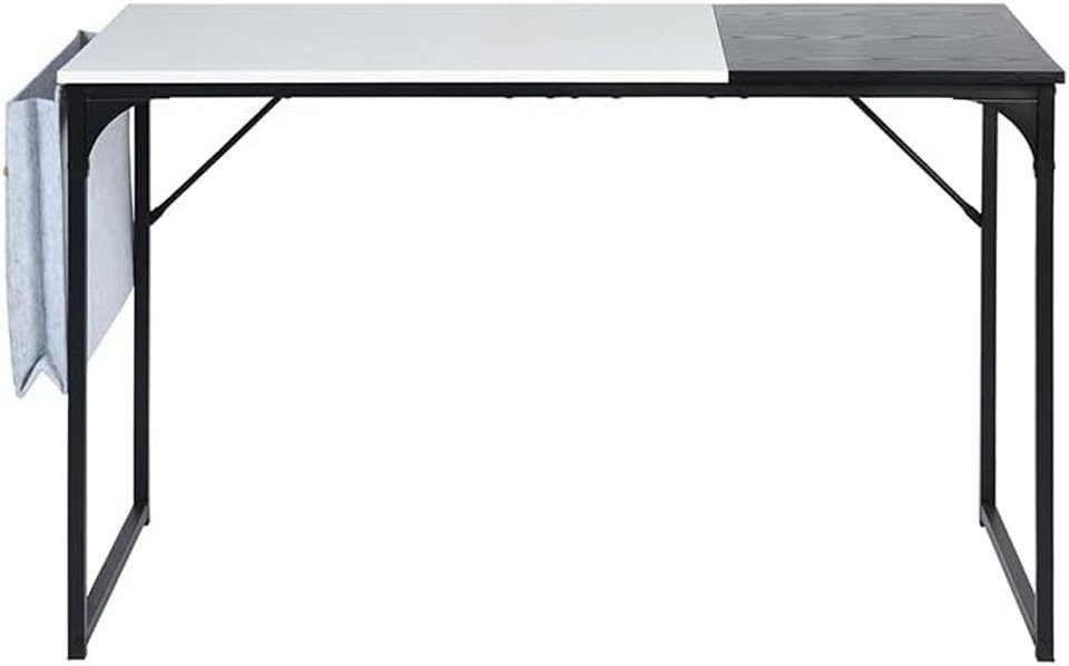 Coonoor Schreibtisch omputertisch, Bürotisch, 120x60x74 cm, einfacher Aufbau, Bürotisch mit Aufbewahrungstasche Schwarz-weiß