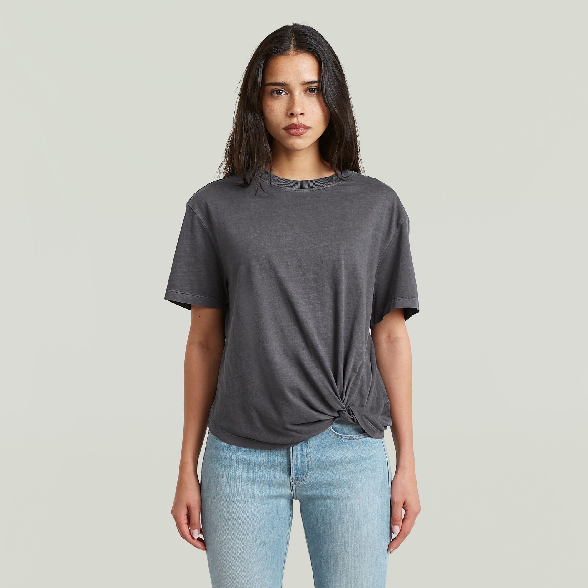 G-STAR T-Shirt Relaxed Knot mit Knotendetail, Rundhalsform