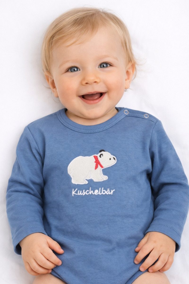 Louis & Louisa Trachtenkleid Baby Body - EISBÄR - infinity-blau