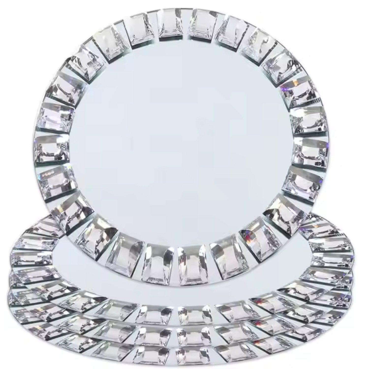 Quality Elegance Speiseteller 4er Set Spiegel-Charger Plates Edle Platzteller mit Spiegeloptik, (4 St), Platzteller Set 32 cm