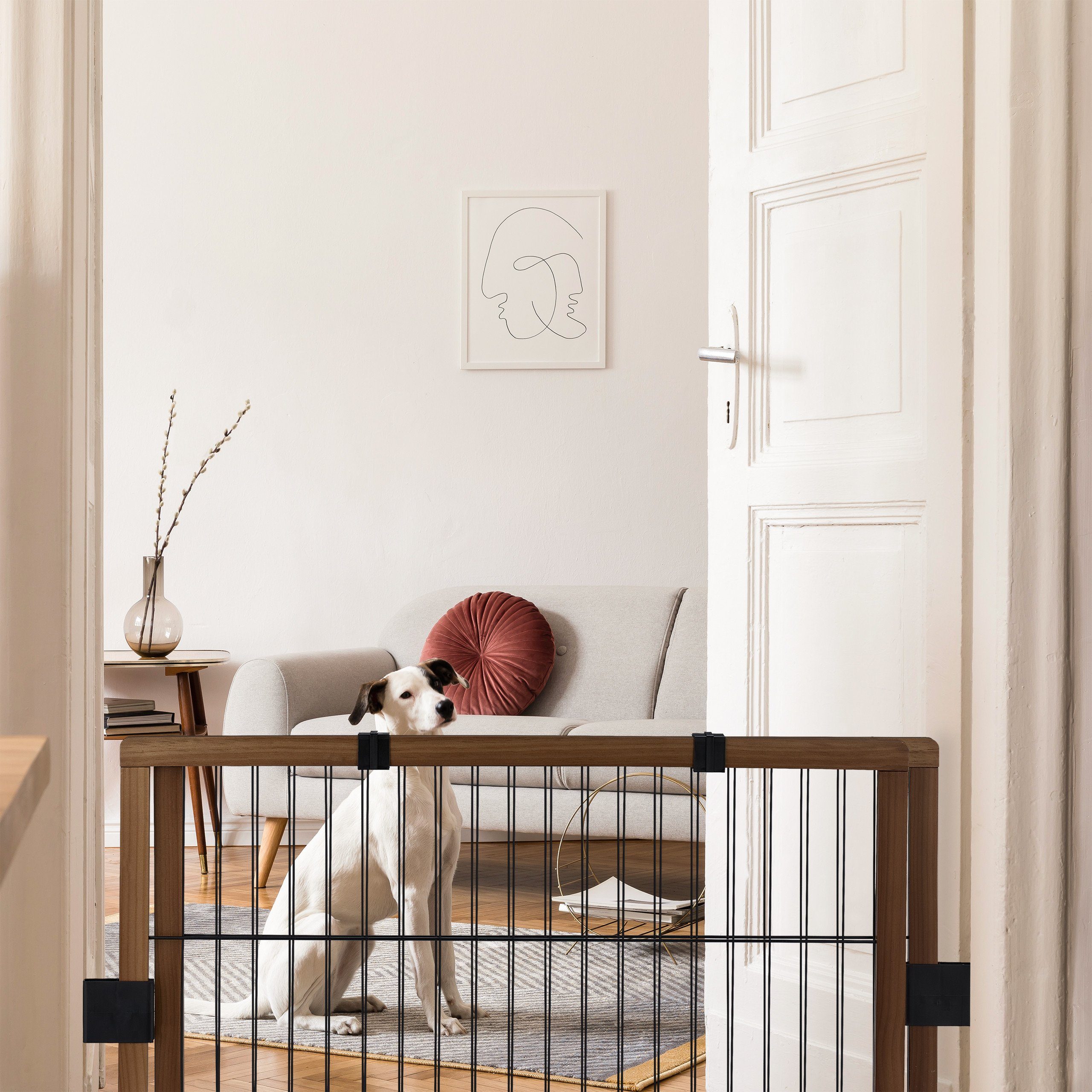 relaxdays Türschutzgitter Ausziehbares Absperrgitter 71 cm hoch (1 St) – Bild 3 von 5