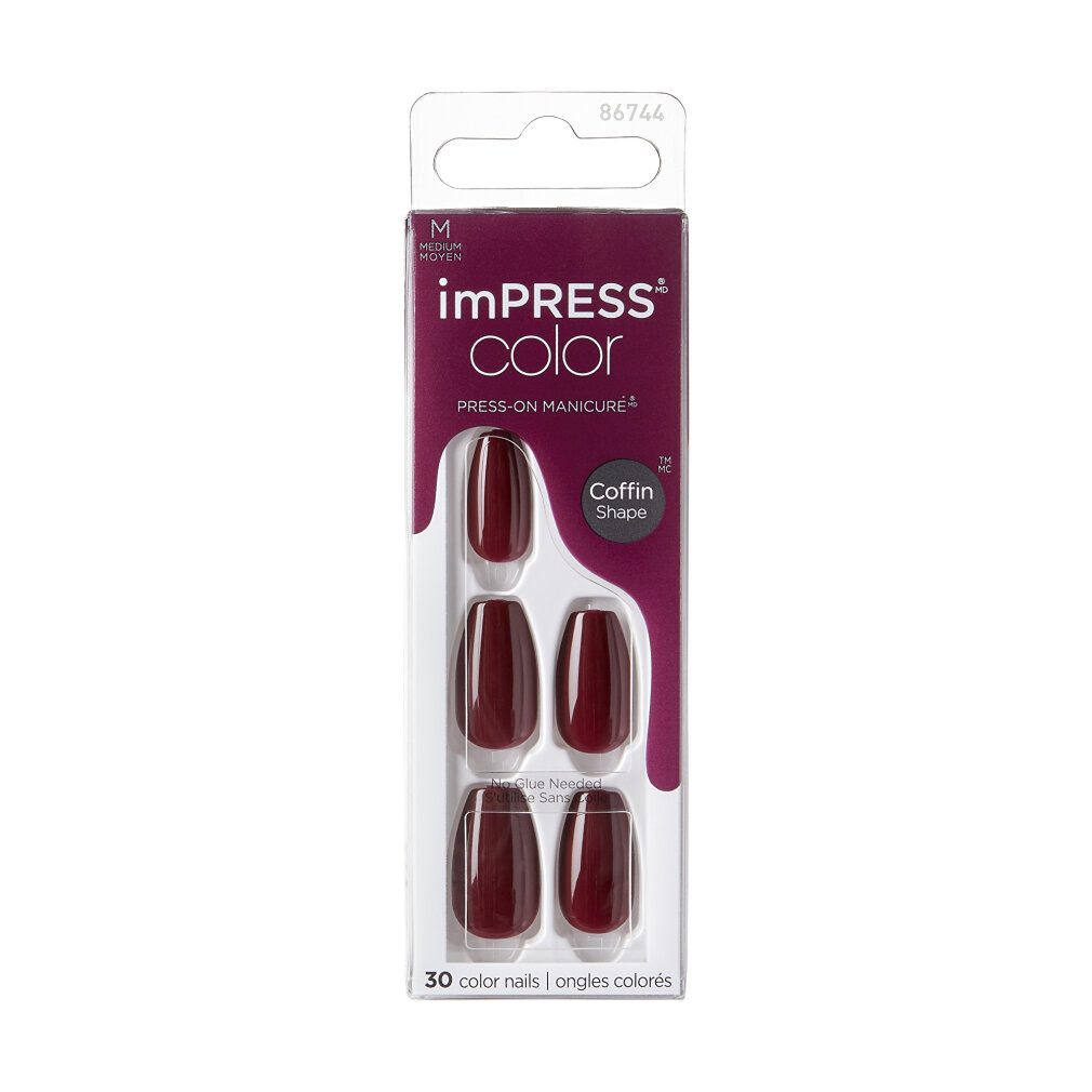 Kiss Kunstfingernägel Self-adhesive nails imPRESS Color MC Winery in NYC 30 pcs