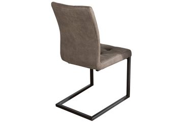 riess-ambiente Freischwinger OXFORD antik taupe / schwarz, Esszimmer · Microfaser · Metall · Industrial Design