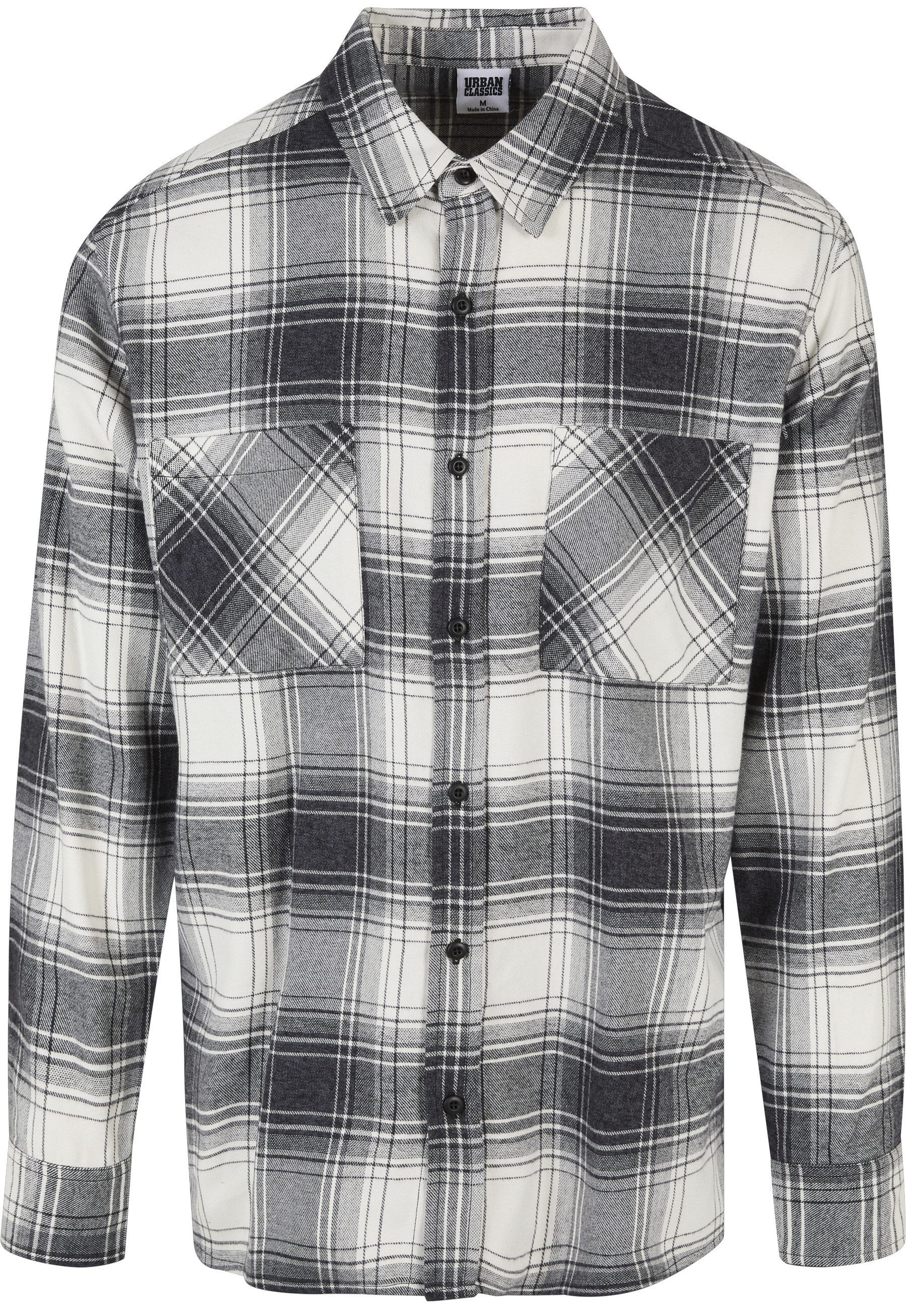URBAN CLASSICS Kurzarmshirt Urban Classics Herren Mock Check Shirt (1-tlg)