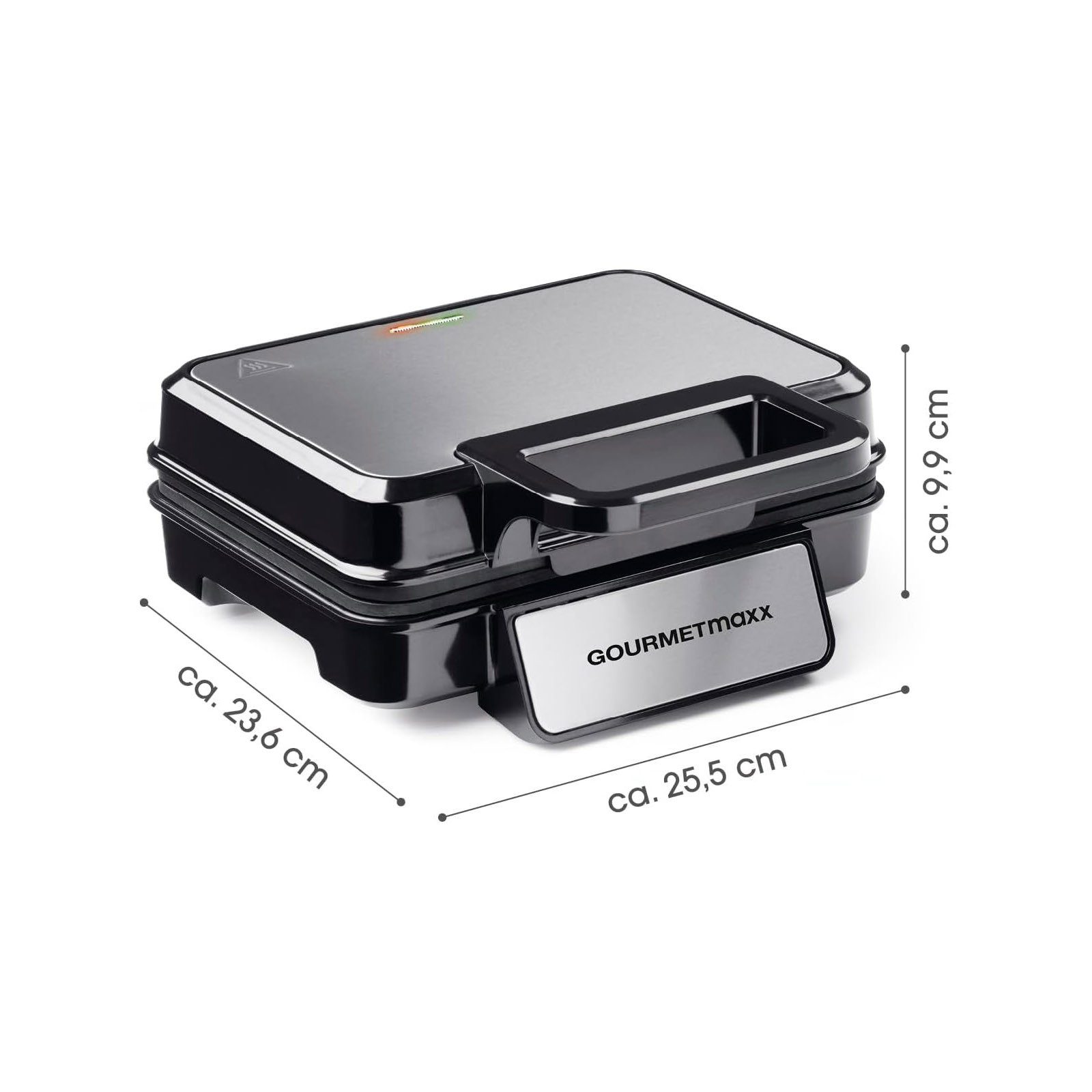 GOURMETmaxx Waffeleisen Waffelautomat Waffelmaker, 1200,00 W, für 2 Belgische Waffeln Antihaft Cool-Touch Griff – Bild 5 von 5