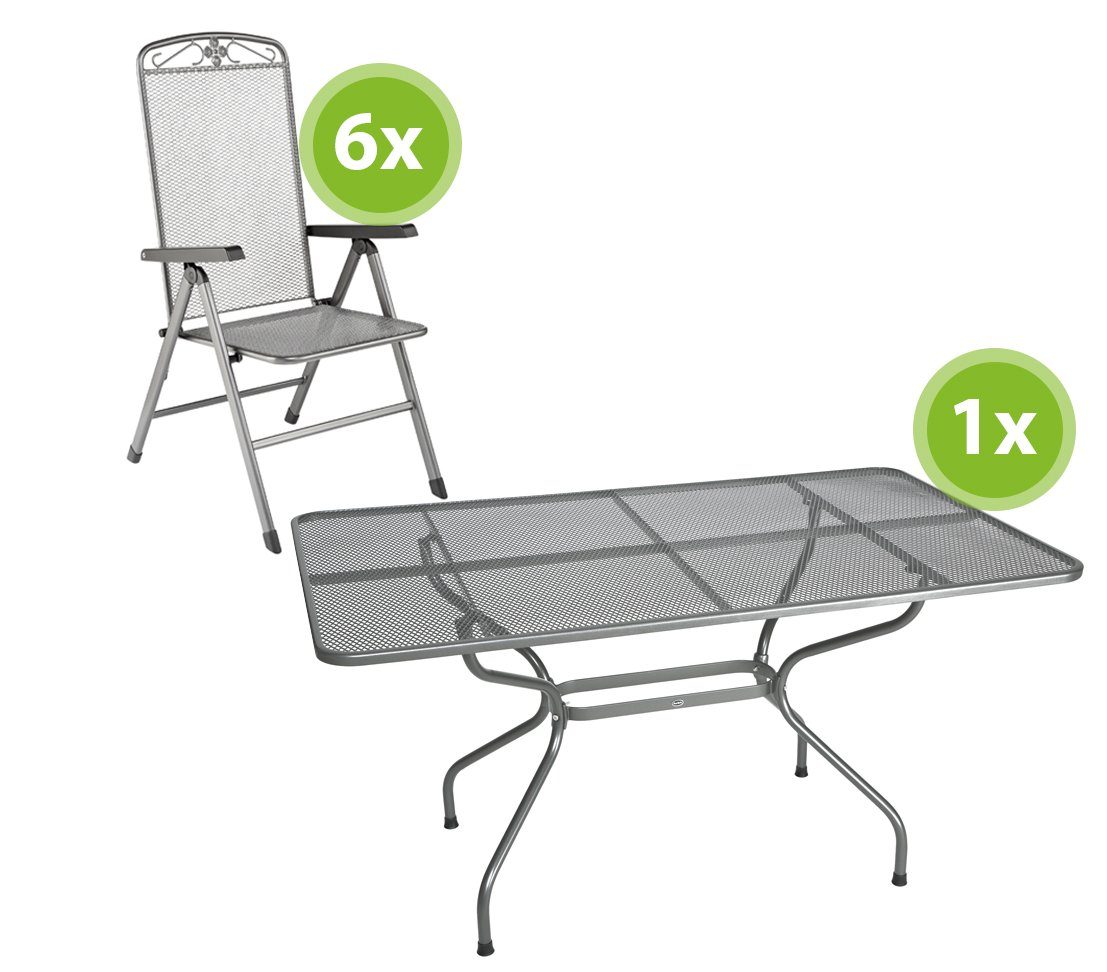 MWH Balkonset »Gartenmöbel Set Savoy, Gartentisch 145 x 90 x 74cm