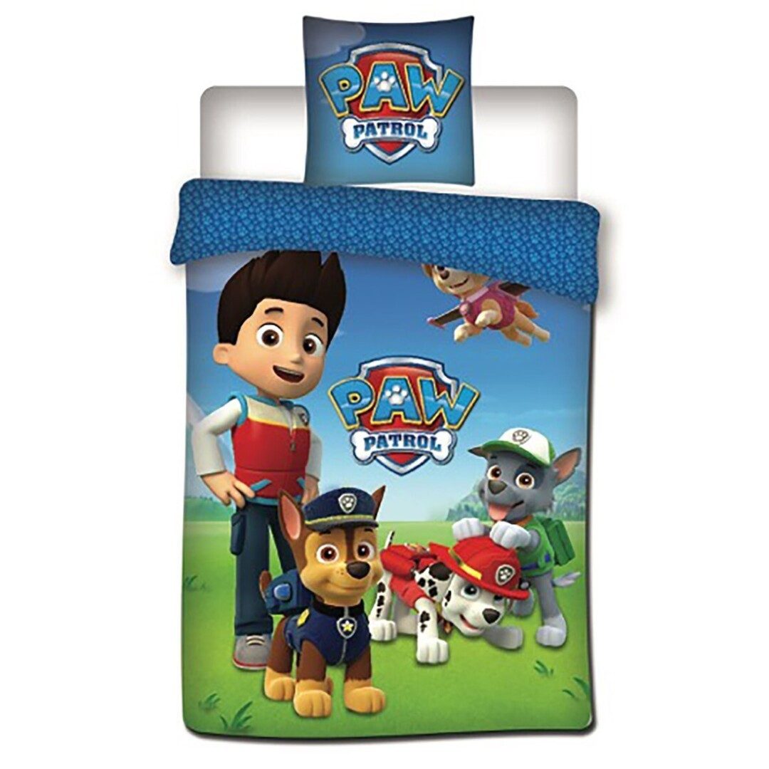 PAW PATROL Bettwäsche Paw Patrol Chase Marshall Kinder Mikrofaser Bettwäsche Set, 2 teilig, Deckenbezug in 135-140x200 cm Kissenbezug in 63x63 cm