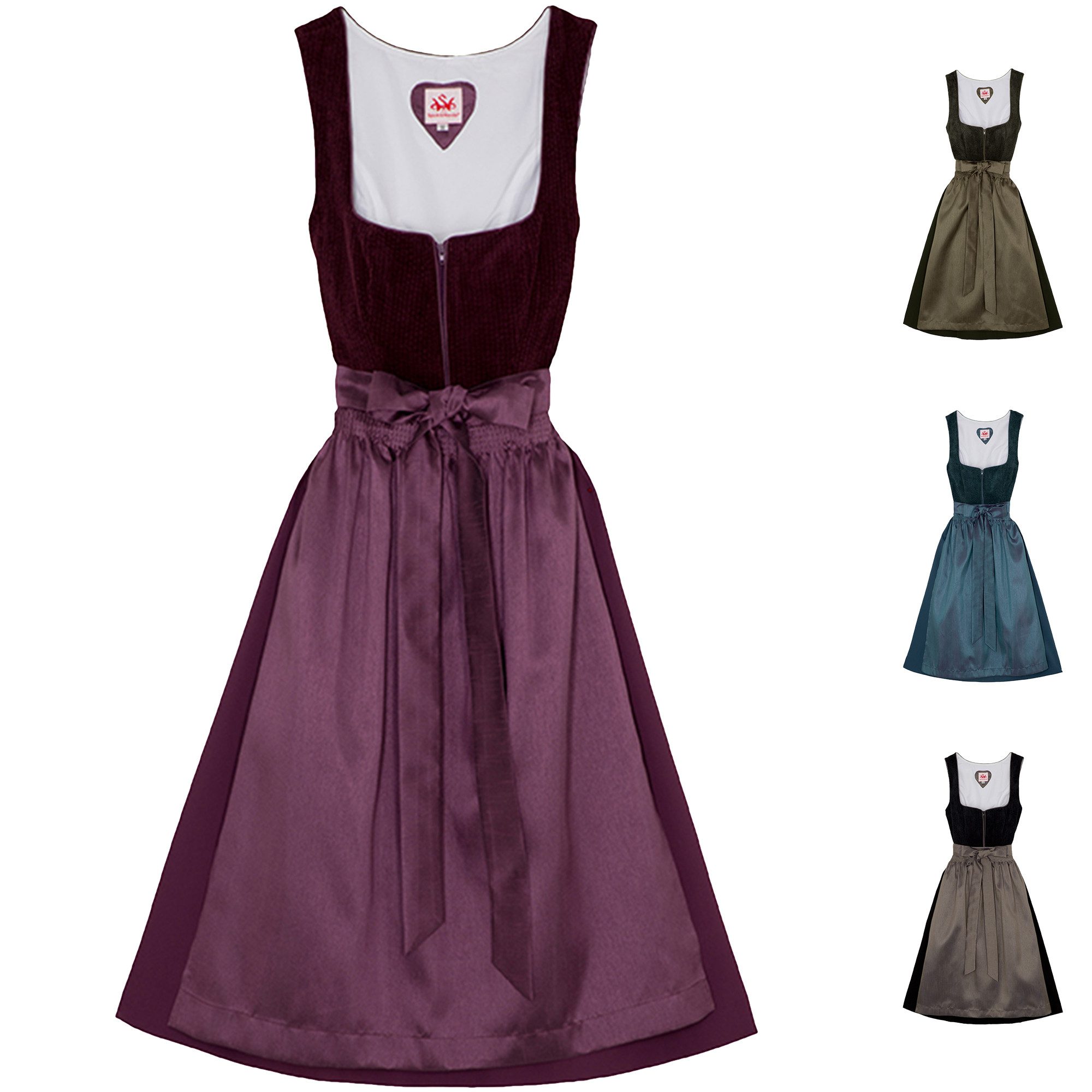Spieth & Wensky Dirndl Dasing Dirndl Dirndl Dasing Lange-Dirndl Kleid 2-teiliges Trachtenkleid