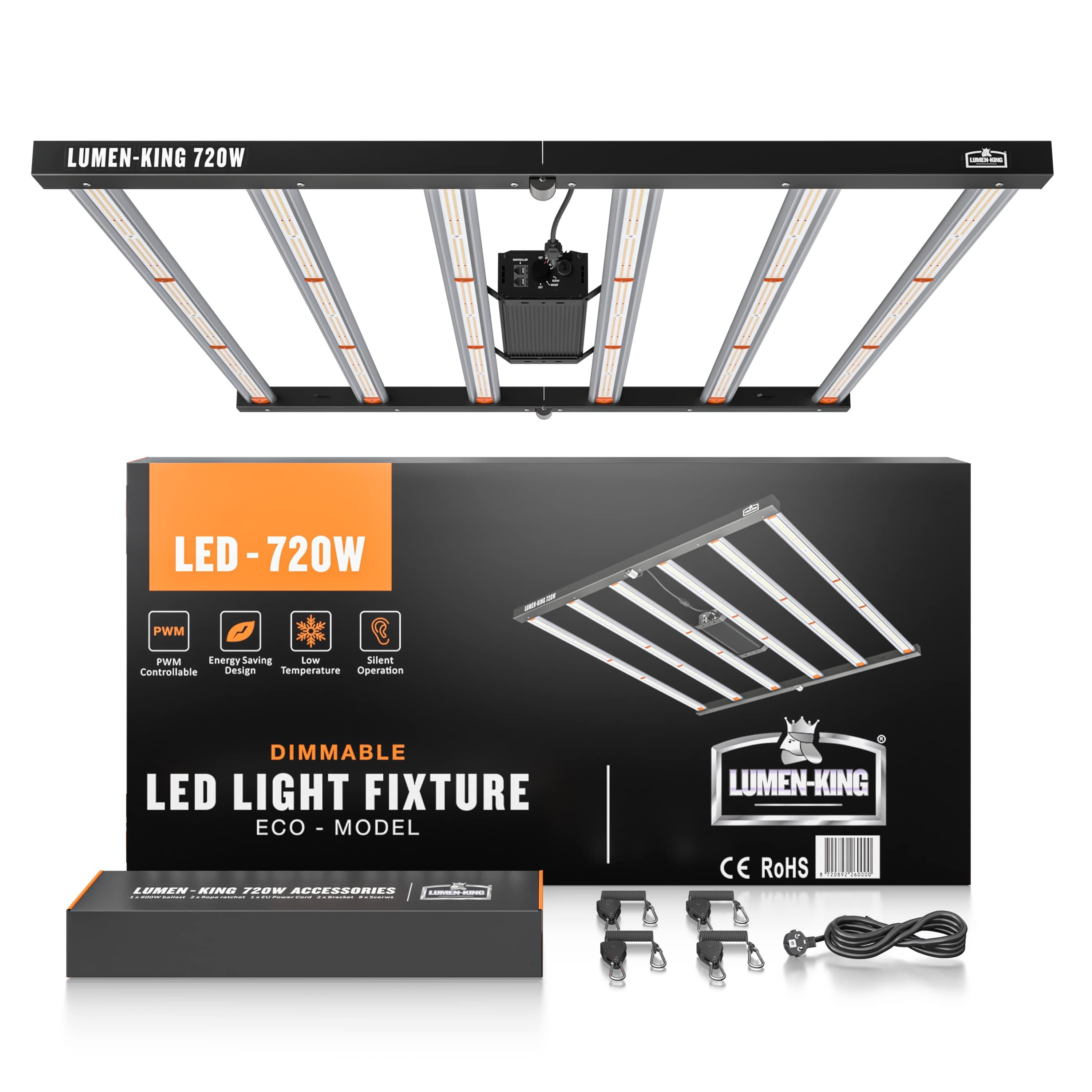 Lumen-King Pflanzenlampe LUMEN KING Eco Line LED Growlampe 720 W, LED fest integriert, Vollspektrum, High-PPFD für Indoor-Pflanzen