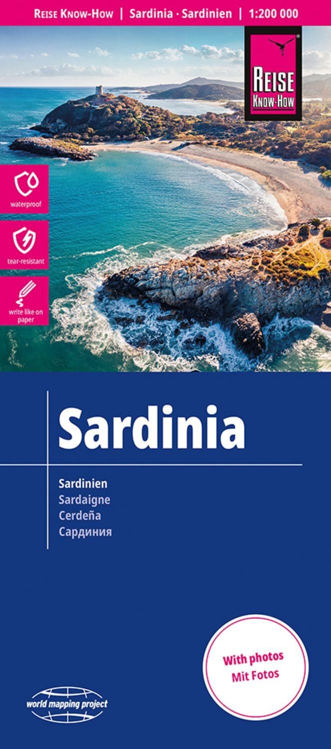 Reise Know-How Landkarte Sardinien / Sardinia (1:200.000) / diverse, reiß- und wasserfest (world mapping project)