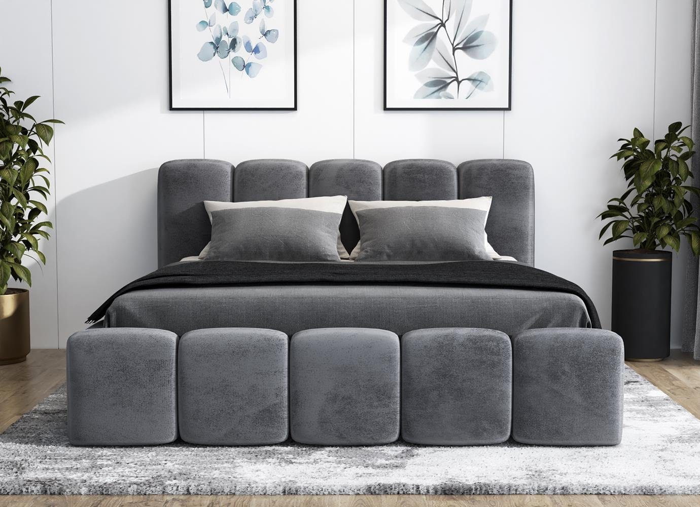 A&J MöbelLand GmbH Polsterbett SONIC-OM mit Bettkasten und Lattenrost (Bett mit Kopfteil. Lattenrost und Bettkasten .Viele Varianten zur Auswahl – wählen Sie Größe und Farbe!, TOP ANGEBOT), Länge: 220 cm Höhe Kopfteil: 100 cm