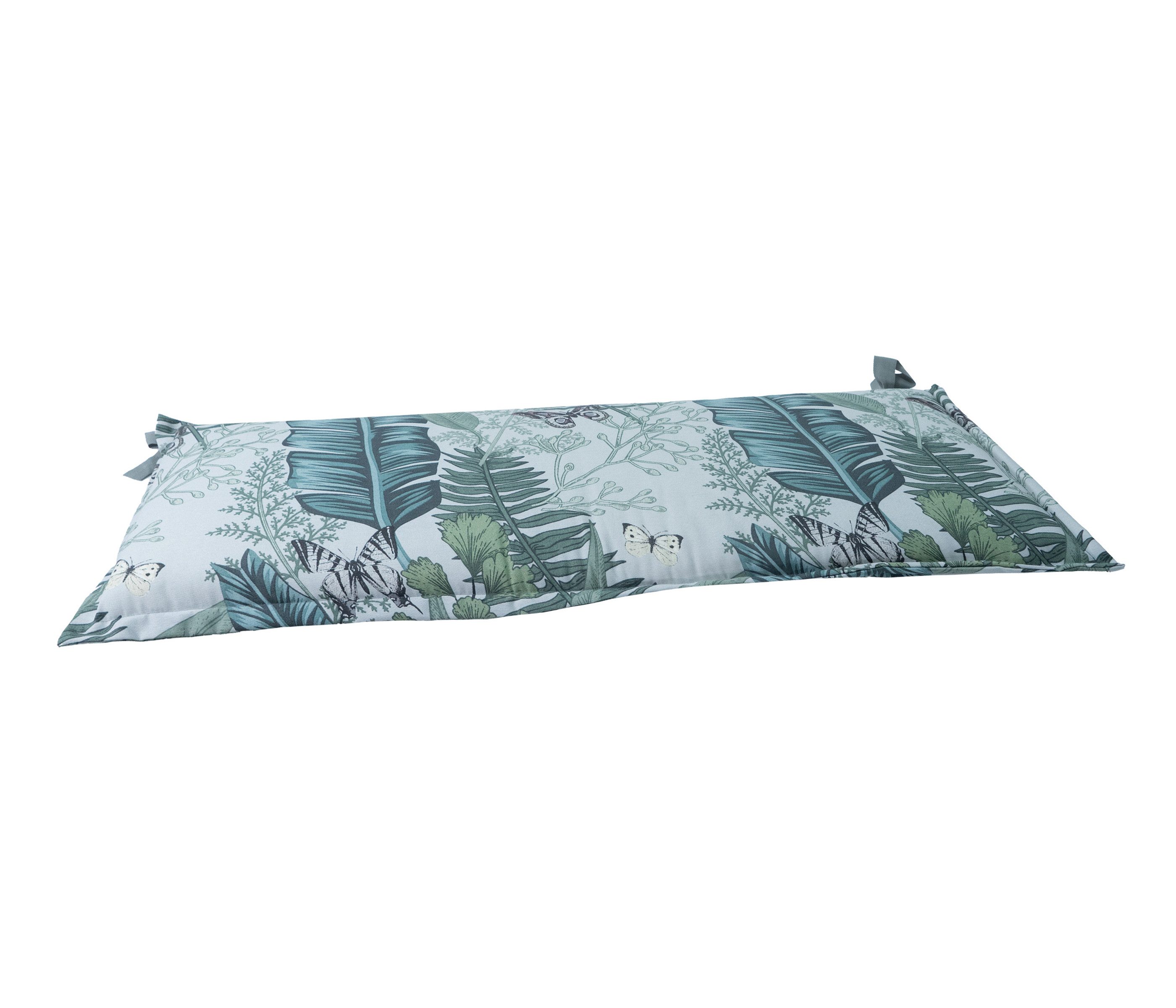 Dehner Polsterauflage Polster Sardegna, 116 x 6 x 47 cm, Baumwolle / Polyester / Viskose, wasserabweisende Bankauflage für 2-Sitzer, mit Befestigungsbändern