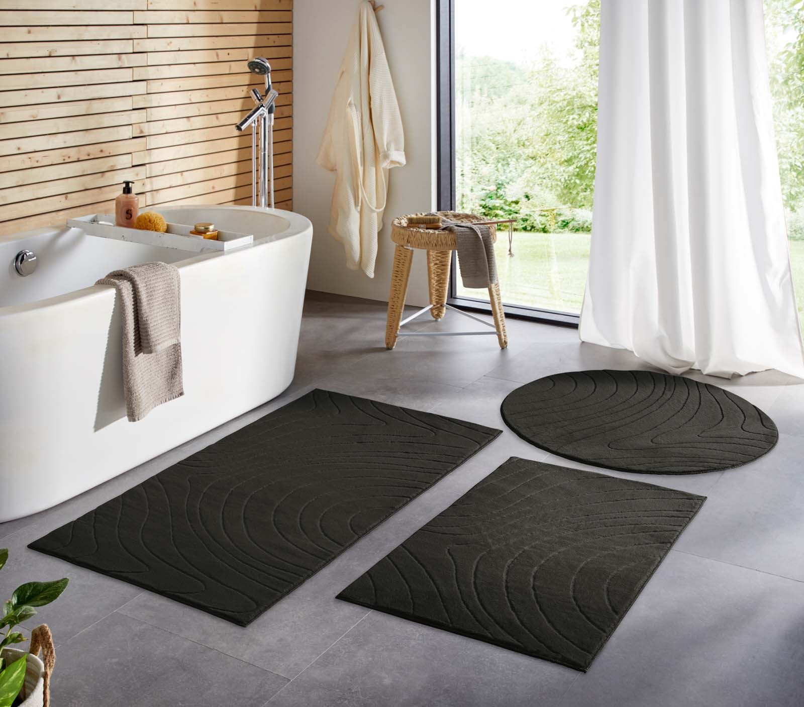 TaraCarpet Teppich TaraCarpet Homestyle 397 Organic, rechteckig, Höhe: 10 mm, Organic hoch-tief weich waschbar anthrazit 200x290