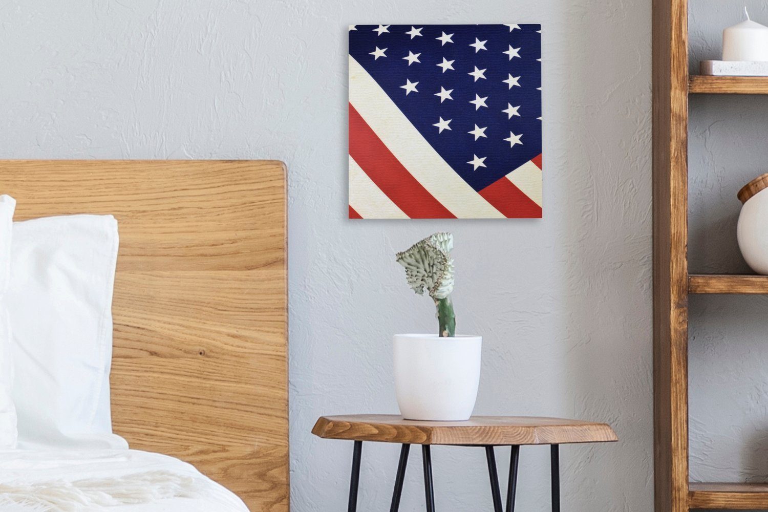 Flagge Leinwand Wohnzimmer für Teil der Schlafzimmer Vereinigten der St), Staaten, Bilder (1 OneMillionCanvasses® Leinwandbild