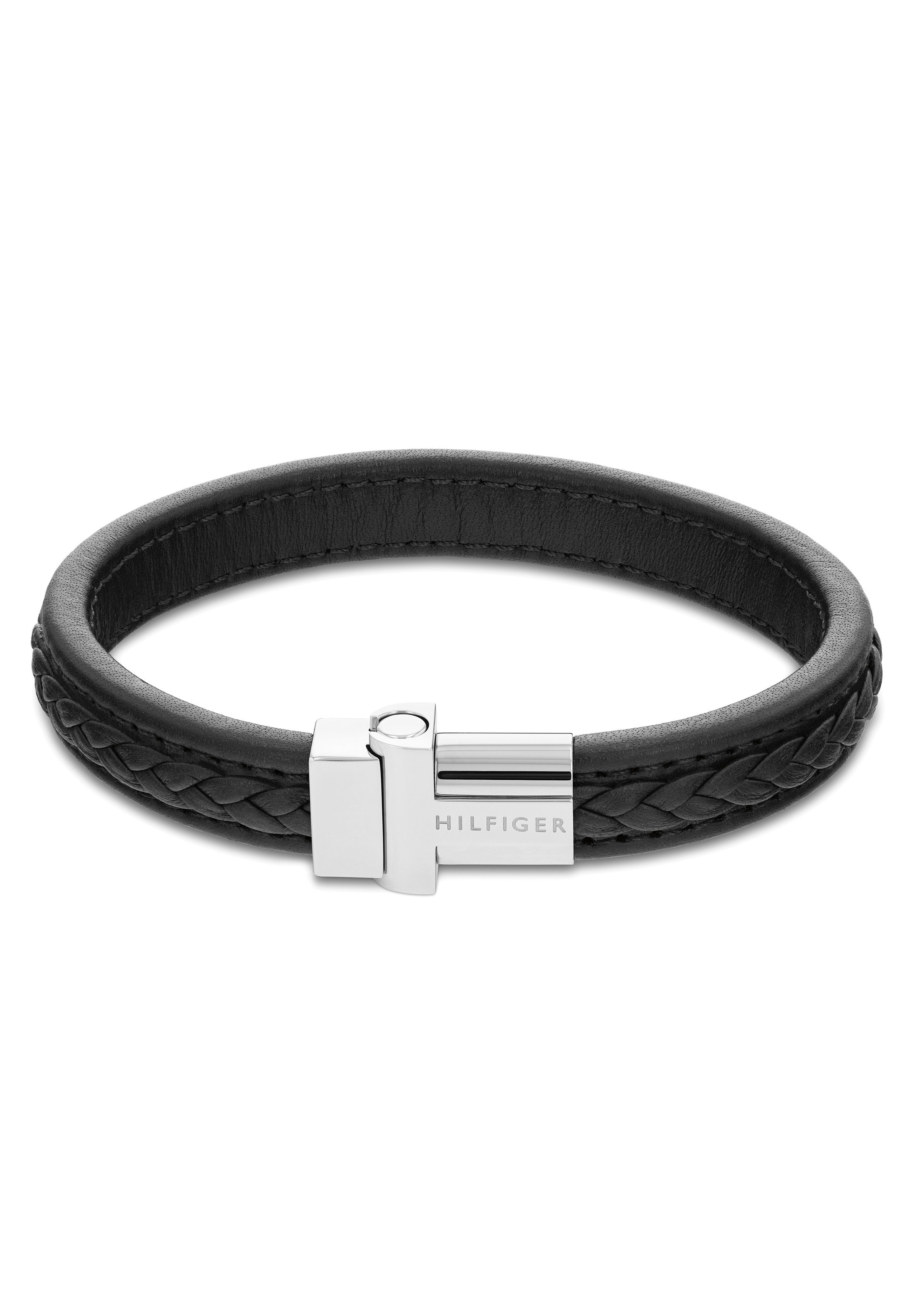 Tommy Hilfiger Armband Schmuck Edelstahl Armschmuck Lederarmband, mit Zirkonia (synth)