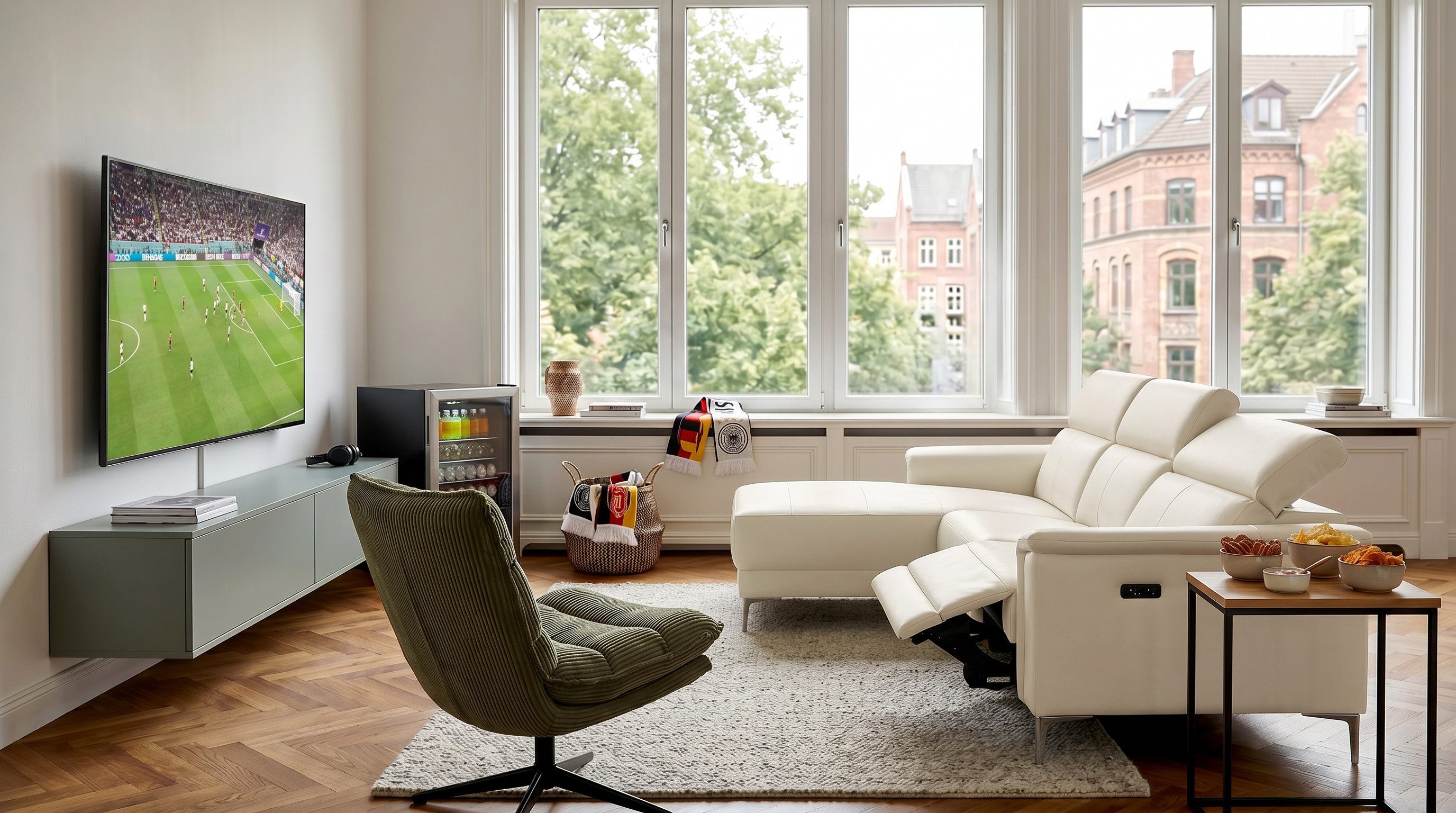 OTTO home Ecksofa LUND, Naturleder, L-Form, 261cm, man./elektr. Relaxfunktion (USB-A), mit USB A-Anschluss bei elektrischer Variante und Kopfteilverstellung