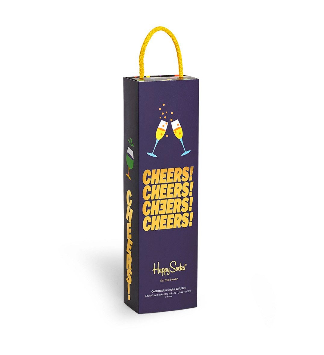Happy Socks Socken Tagessocke Crew Celebration (Cheers) Geschenkbox - 3 Paar – Bild 5 von 5