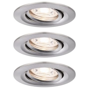 Paulmann LED Einbauleuchte LED Einbauspot Nova Mini 310lm 2700K 3-er Set inkl. Treiber in Eisen-g, keine Angabe, Leuchtmittel enthalten: Ja, fest verbaut, LED, warmweiss, Einbaustrahler, Einbauleuchte