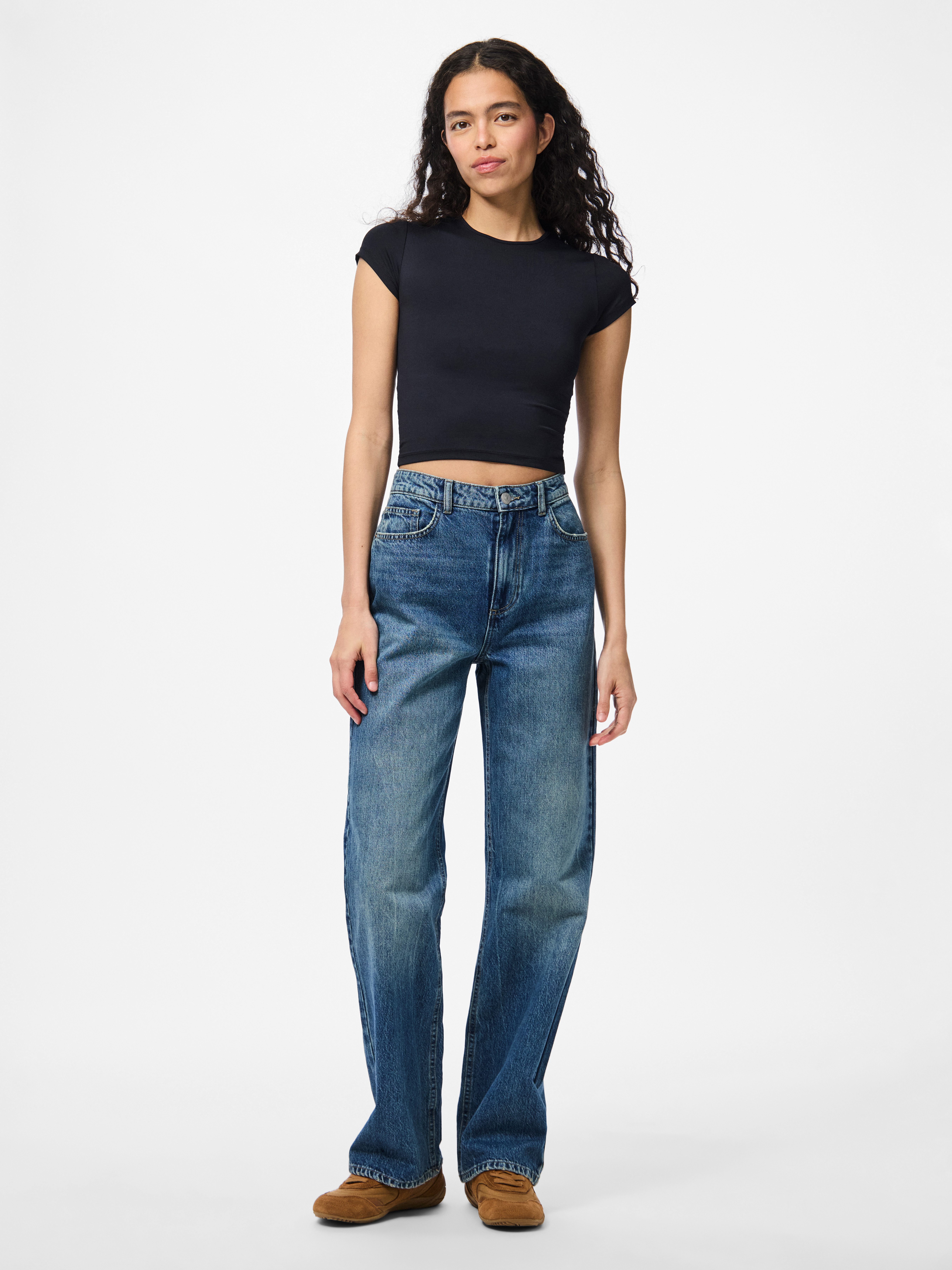 pieces High-waist-Jeans PCKATE HW STRAIGHT JEANS MB NOOS BC günstig online kaufen