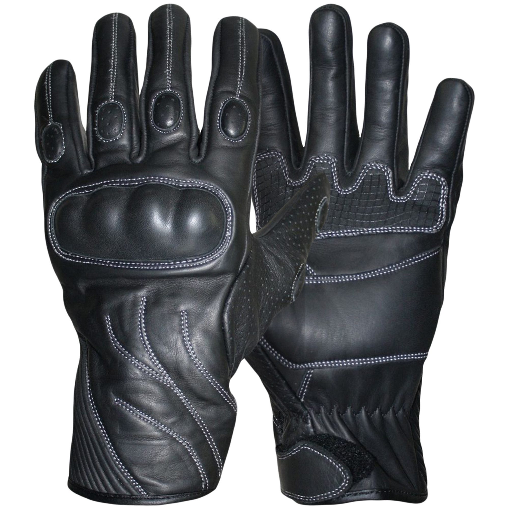 German Wear Motorradhandschuhe GW400G-M1 Motorradhandschuhe Lederhandschuhe Schwarz
